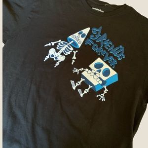 NEW Nickelodeon Graphic Sponge Bob Friends Forever Black Tee Shirt Mens Large